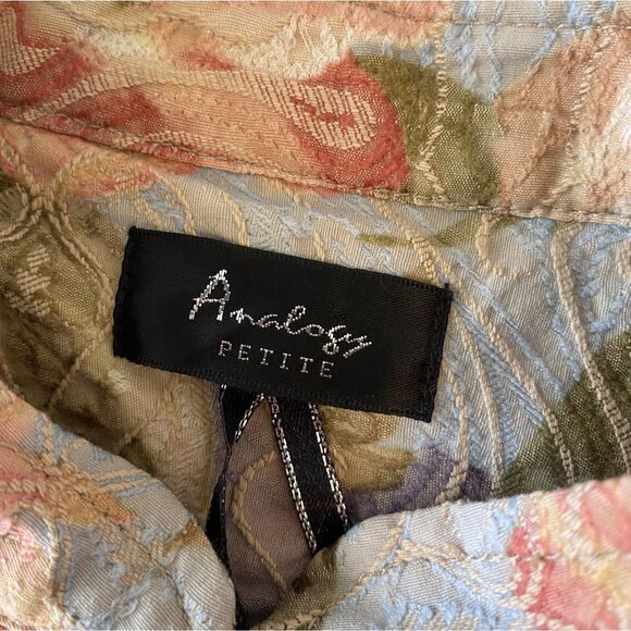 ⭐ 3/$15 Vintage Y2K Analogy Anthropology Petite Multicolored Floral Embroidered - Picture 8 of 14